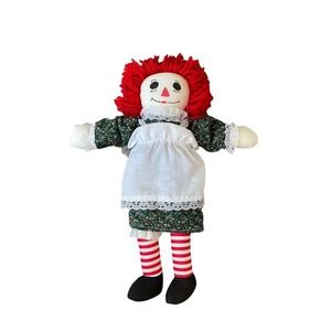 Raggedy Ann Doll I Love You Viona 94 Green Dress White Apron Striped Socks